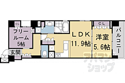リーガル京都堀川中立売2 1SLDKの間取図画像