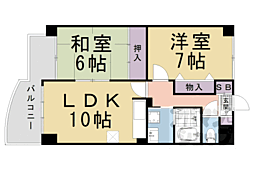 メゾンパーマネンス 2LDKの間取図画像