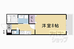 GRAKAN京都駅前悠 1Kの間取図画像