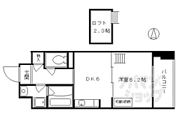 ALBA烏丸御池 1DKの間取図画像