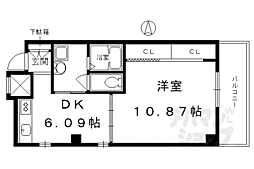メディナ烏丸御池 1DKの間取図画像