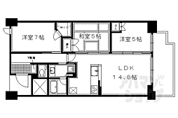 シエリア京都四条河原町 3LDKの間取図画像