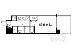 プレサンス京都四条大宮 1Kの間取図画像