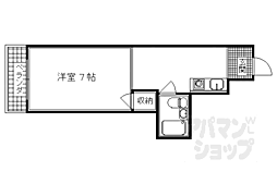 万里小路アベニュー 1Kの間取図画像