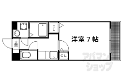 PATIOde.二条城 1Kの間取図画像