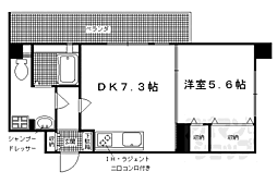 アテナリー右京 1DKの間取図画像