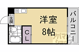 鞘町フラッツ 1Kの間取図画像