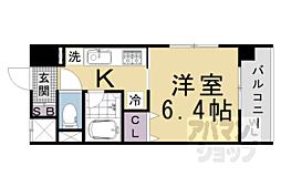 ラグゼナ清水五条 1Kの間取図画像