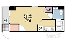 CASA大和大路 1Kの間取図画像