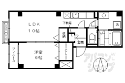 Kamo-Gojo2号館 1LDKの間取図画像