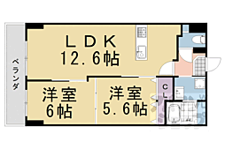 SAKIZOVilla烏丸四条 2LDKの間取図画像