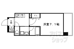 ベラジオ京都烏丸十条2 1Kの間取図画像