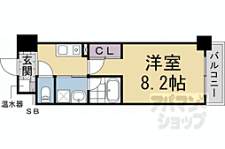 ファーストコート五条新町 1Kの間取図画像