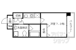 エニータイム 1Kの間取図画像