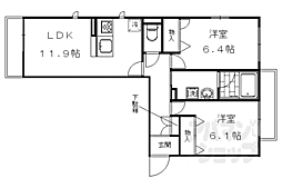 セントリヴィエ京都芝野 2LDKの間取図画像