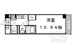 カーサ・ヴェルデ西洞院 1Kの間取図画像