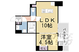 KronaCourt烏丸御池 1LDKの間取図画像