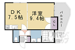 プラタラク 1DKの間取図画像