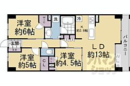 ファインレジデンス京都五条通 3LDKの間取図画像