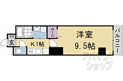 グロスロシェ七条 1Kの間取図画像