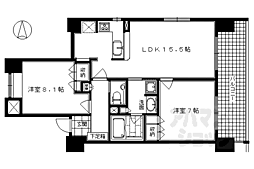 リーガル京都烏丸五条通り 2LDKの間取図画像