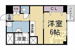 五条ローズハイツA棟 1DKの間取図画像