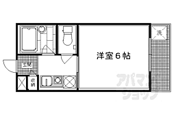 鳴滝グリーンハイツ 1Kの間取図画像
