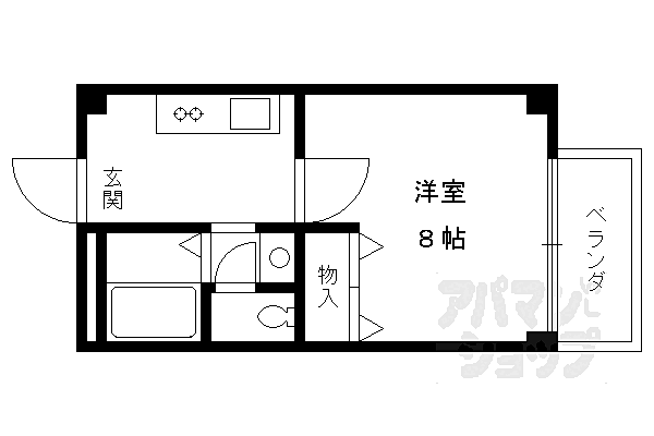 ビアンカ2・3 4-A｜京都府京都市右京区梅津前田町(賃貸マンション1K・4階・25.04㎡)の写真 その2