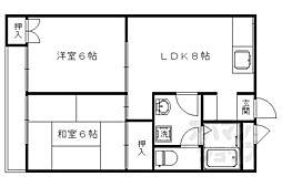 アビタシオン一愛 2DKの間取図画像