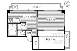 マンションさぬき 3階2Kの間取り