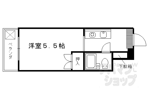 ソレーユ藤井 102｜京都府京都市右京区西院東今田町(賃貸マンション1K・1階・15.30㎡)の写真 その2