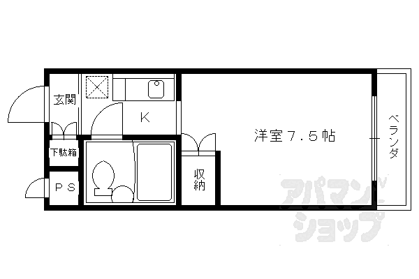 メゾン・ド・ハラ 306｜京都府京都市右京区西京極東池田町(賃貸マンション1K・3階・19.44㎡)の写真 その2