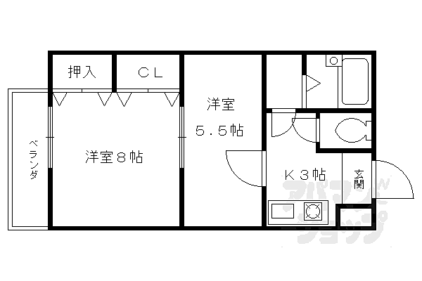 リ・ミラリオ 101｜京都府京都市右京区梅津中村町(賃貸マンション2K・1階・31.00㎡)の写真 その2