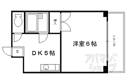 ル・シェール西院 1DKの間取図画像