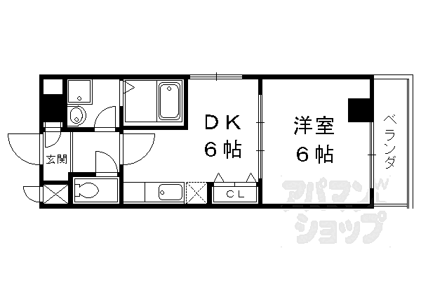 ヴィヴィ嵐山 401｜京都府京都市右京区梅津中村町(賃貸マンション1DK・4階・32.00㎡)の写真 その2