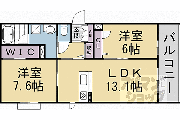 フォルトゥーナ太秦面影 203｜京都府京都市右京区太秦面影町(賃貸マンション2LDK・2階・62.53㎡)の写真 その2