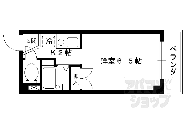 レジデンスオザック 404｜京都府京都市右京区西院下花田町(賃貸マンション1K・4階・20.00㎡)の写真 その2