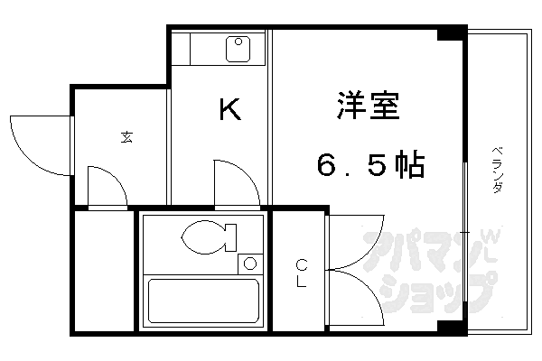 グランタック竜安寺 306｜京都府京都市右京区龍安寺塔ノ下町(賃貸マンション1K・3階・18.00㎡)の写真 その2