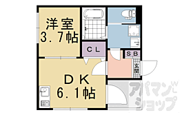 京都府京都市南区上鳥羽高畠町（賃貸アパート1DK・3階・25.68㎡） その2