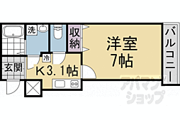 ビエノス京都花園 1Kの間取図画像