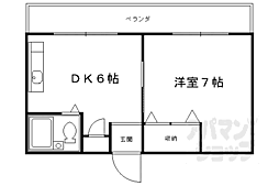 うずまさハイツ 1DKの間取図画像