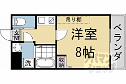 京福電気鉄道北野線 北野白梅町駅 徒歩13分の賃貸マンション 3階1Kの間取り