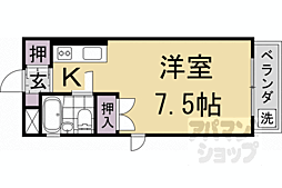 ツインヒル館 1Kの間取図画像