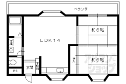 椋ノ木マンション 2LDKの間取図画像