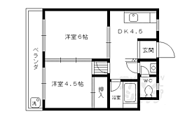 中川マンション 2DKの間取図画像