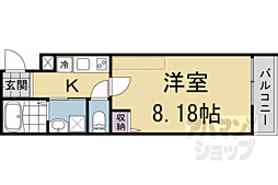 仮称）フラッティ谷口園町 2階1Kの間取り