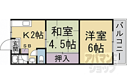 清和荘 2Kの間取図画像