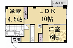 シーズン嵐山 6階2LDKの間取り