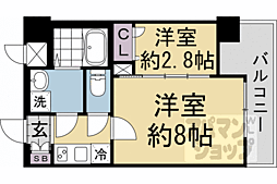ASCLAIRE京都西院 2Kの間取図画像