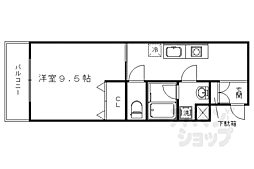 シャイン帷子ノ辻 3階1Kの間取り